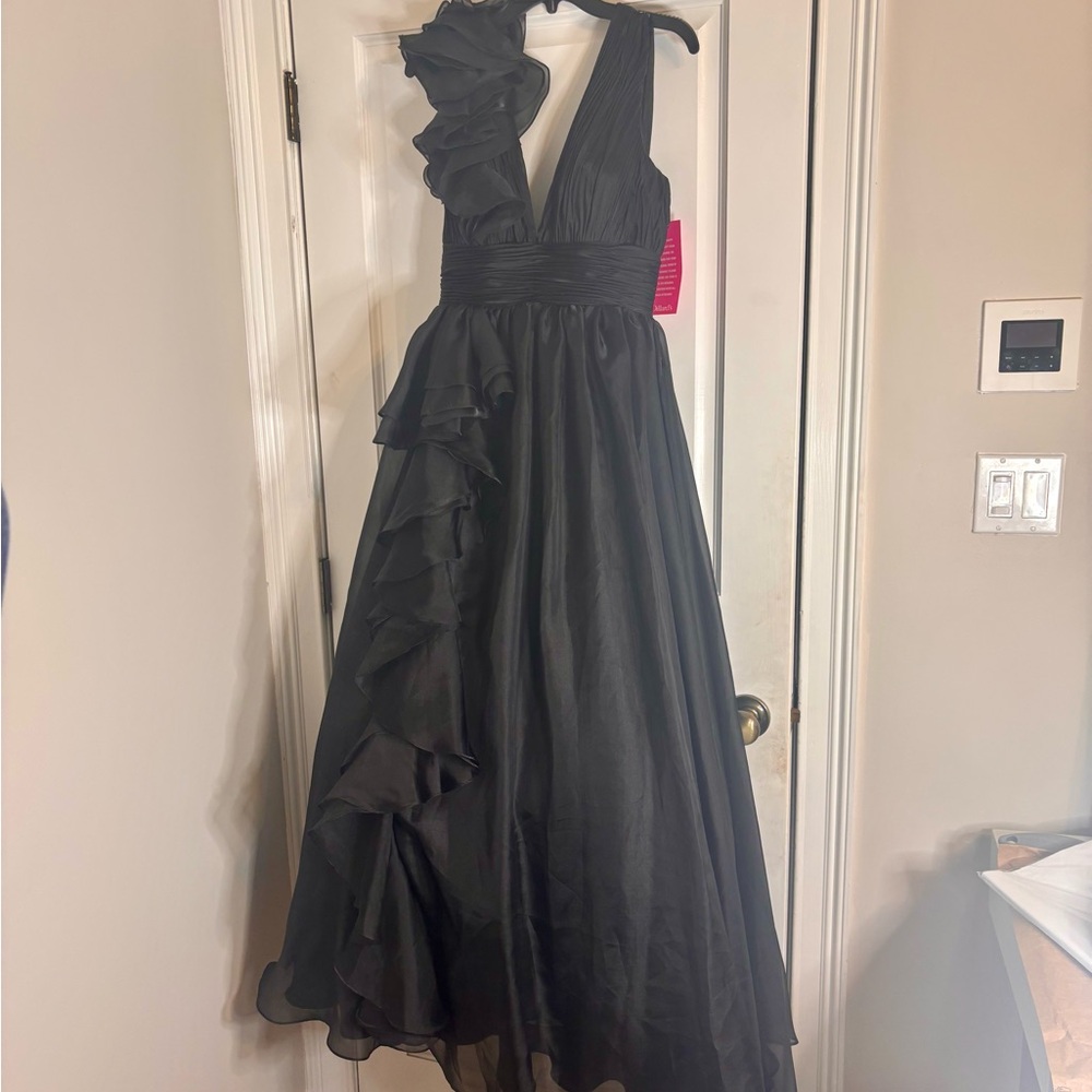 Mac Duggal Ruffled Shoulder Ball Gown - Picture 6 of 8